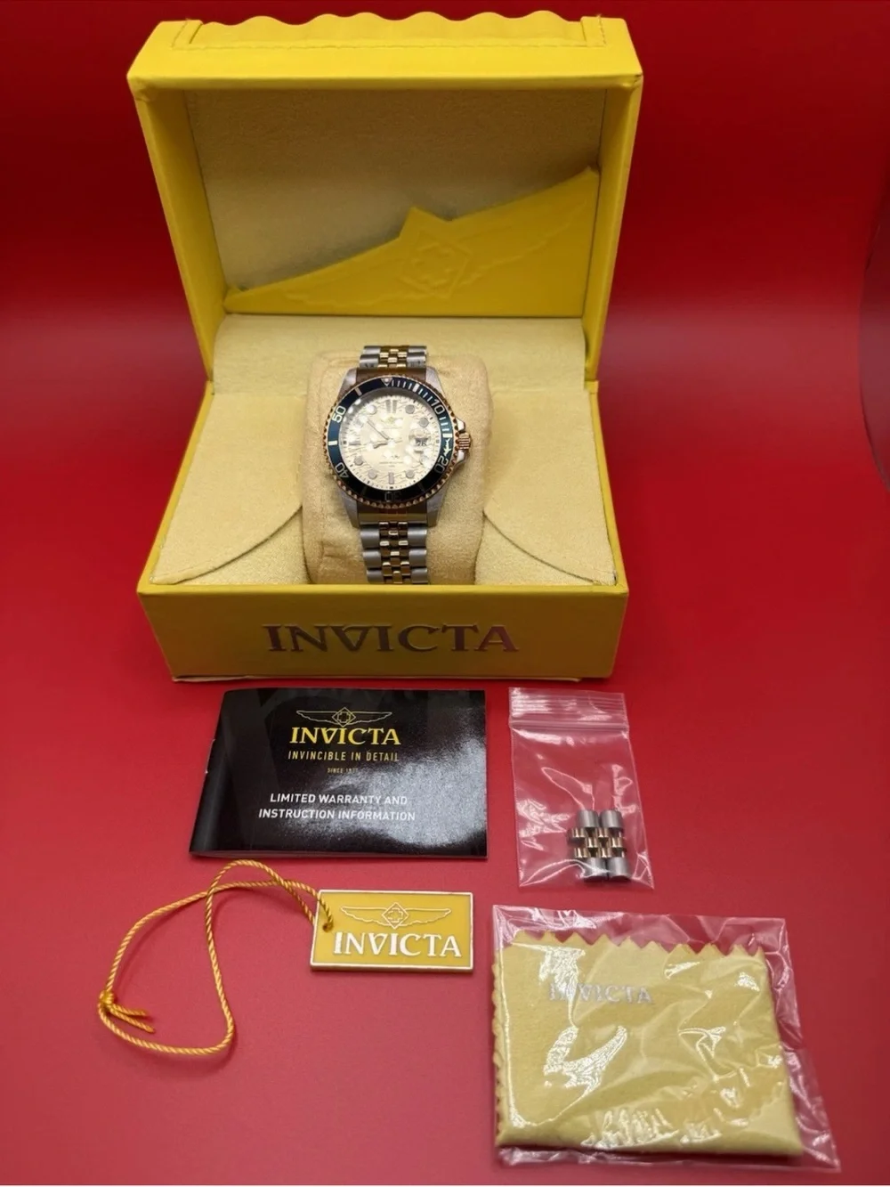 Invicta Pro Diver Men’s Watch 43mm Champagne Dial Two-Tone Quartz 30617
